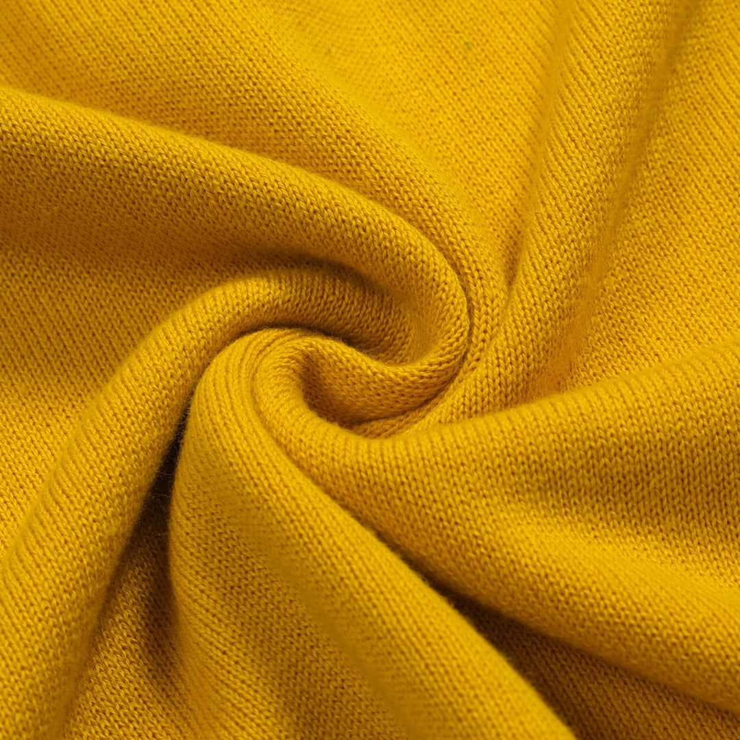 Women's yellow striped vintage jacquard knitwear
