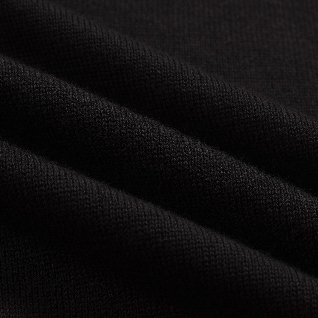Camiseta de malha de decote em V Retro Black Retro