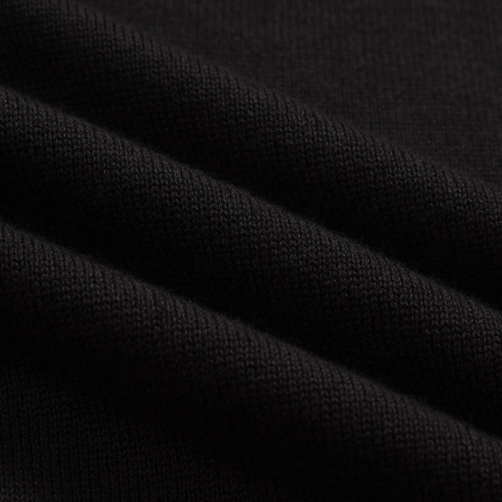 Camiseta de malha de decote em V Retro Black Retro