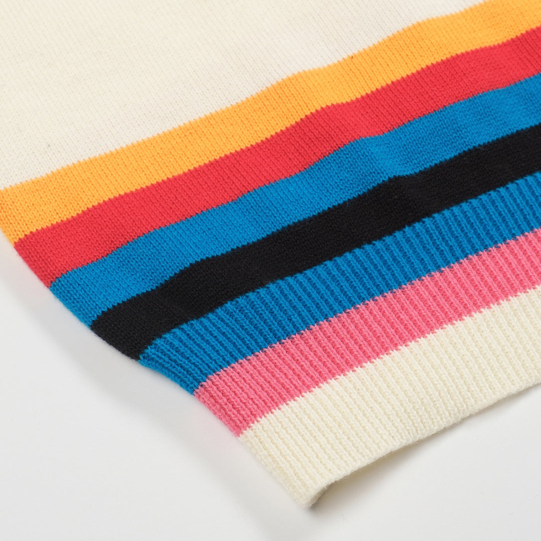 Women's white vintage puppy jacquard knit T-shirt