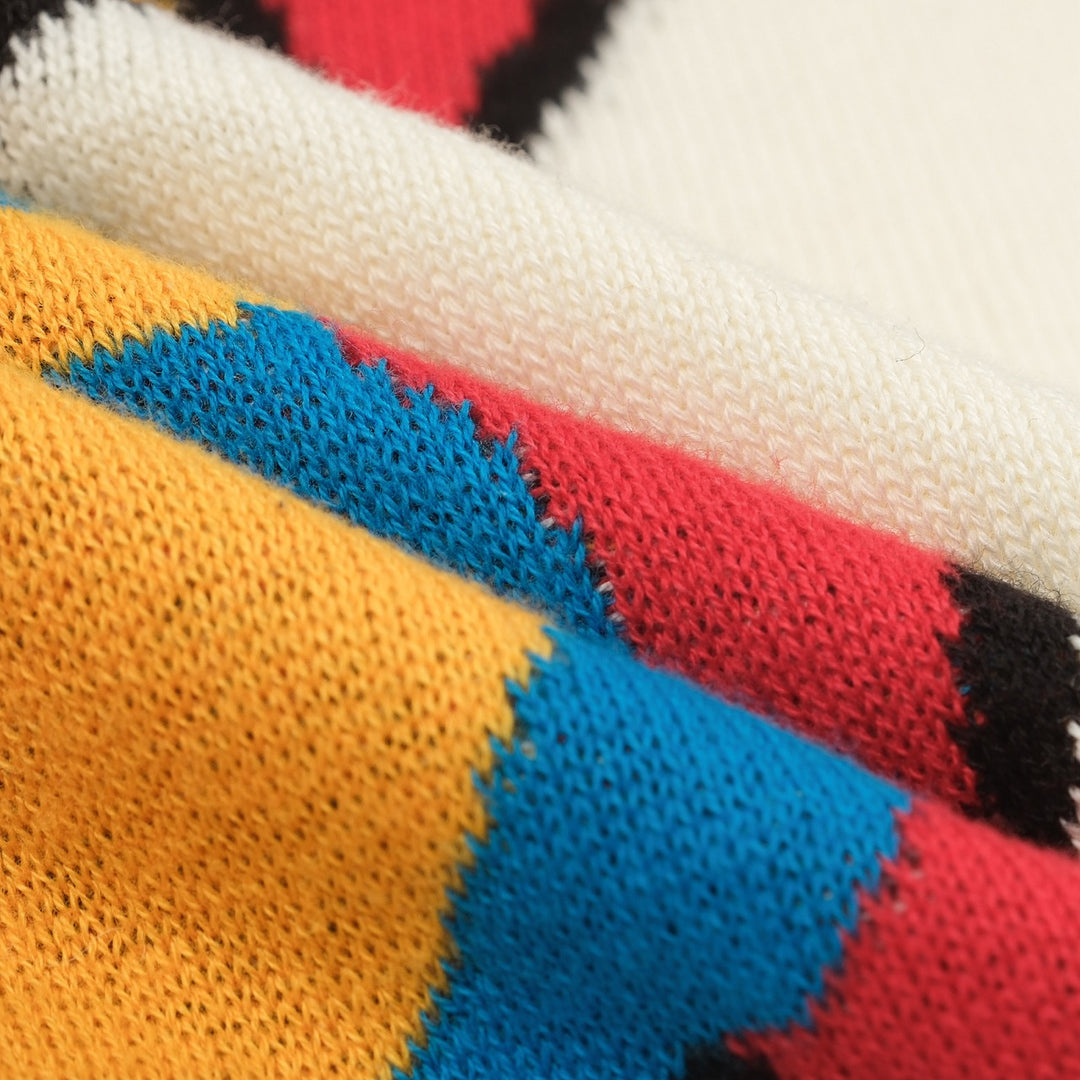 Women's white vintage puppy jacquard knit T-shirt