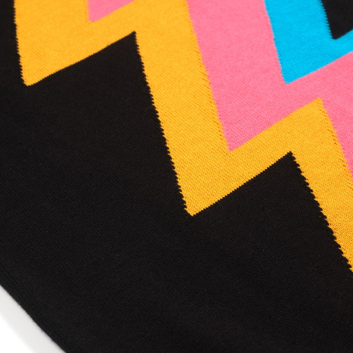 Svart Lightning jacquardstickad T-shirt för kvinnor