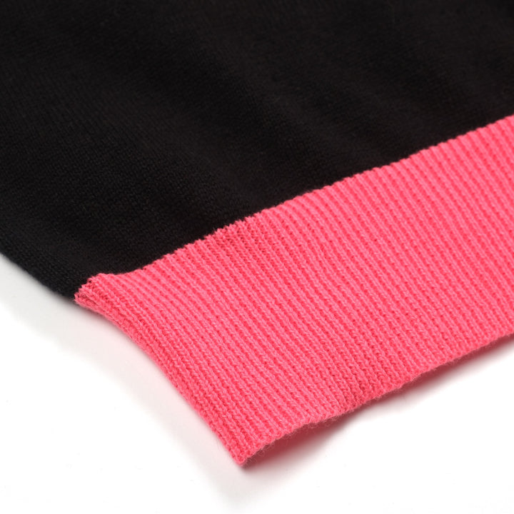 Svart Lightning jacquardstickad T-shirt för kvinnor