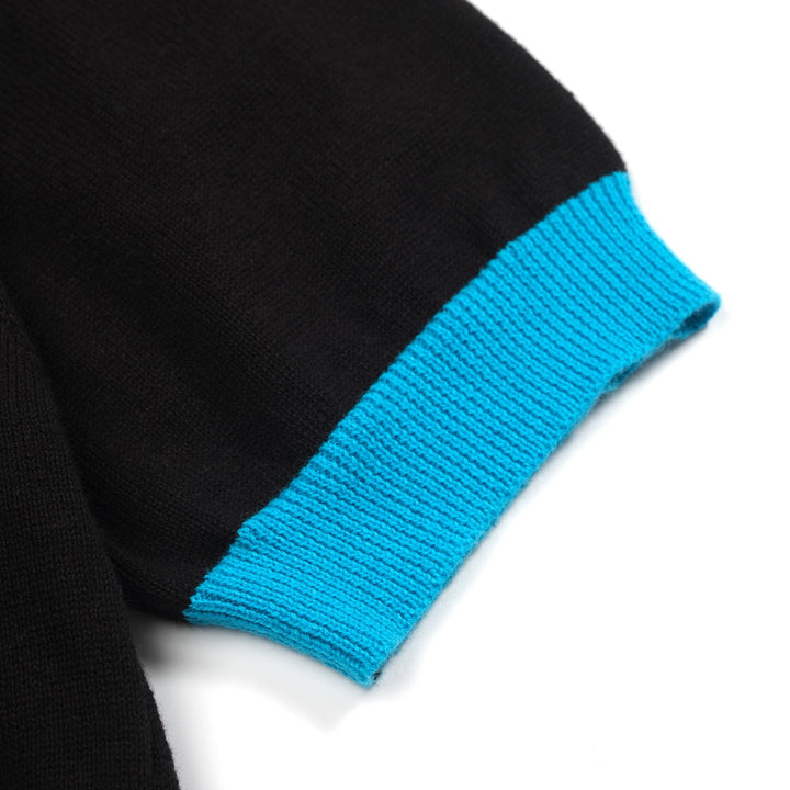 Svart Lightning jacquardstickad T-shirt för kvinnor