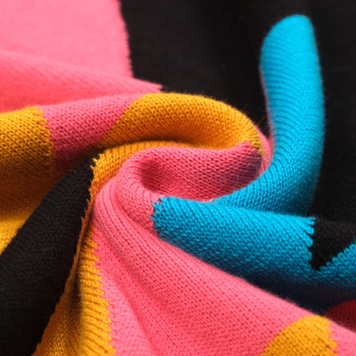 Svart Lightning jacquardstickad T-shirt för kvinnor