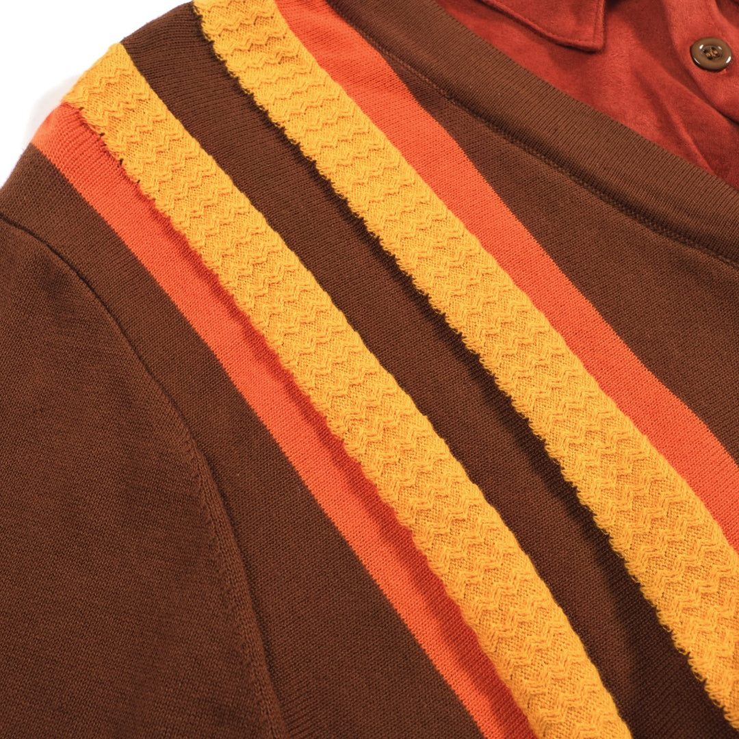Men's vintage period fake two knitted cardigan