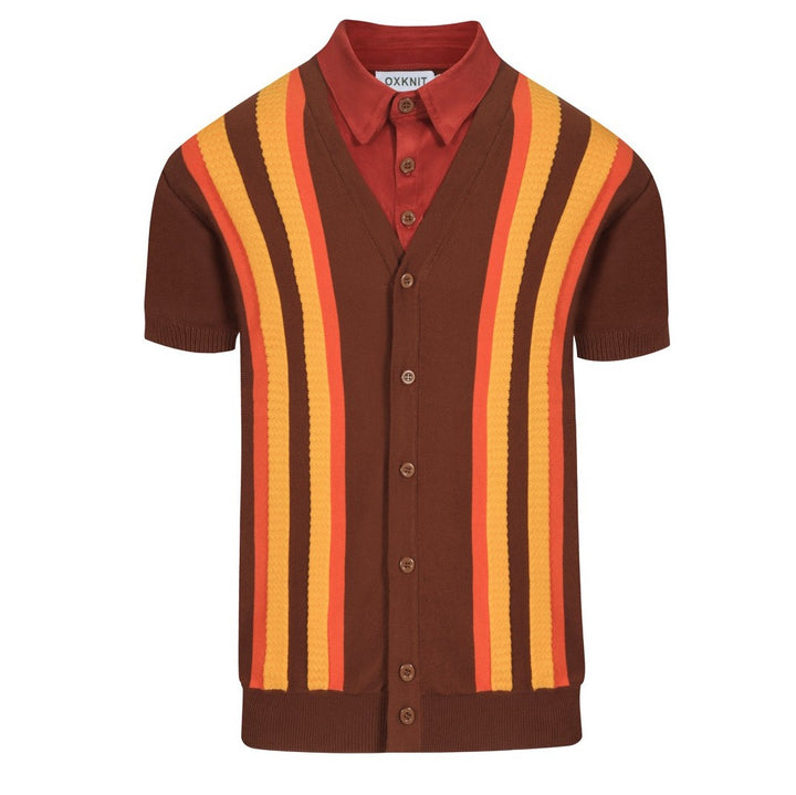 Men's vintage period fake two knitted cardigan