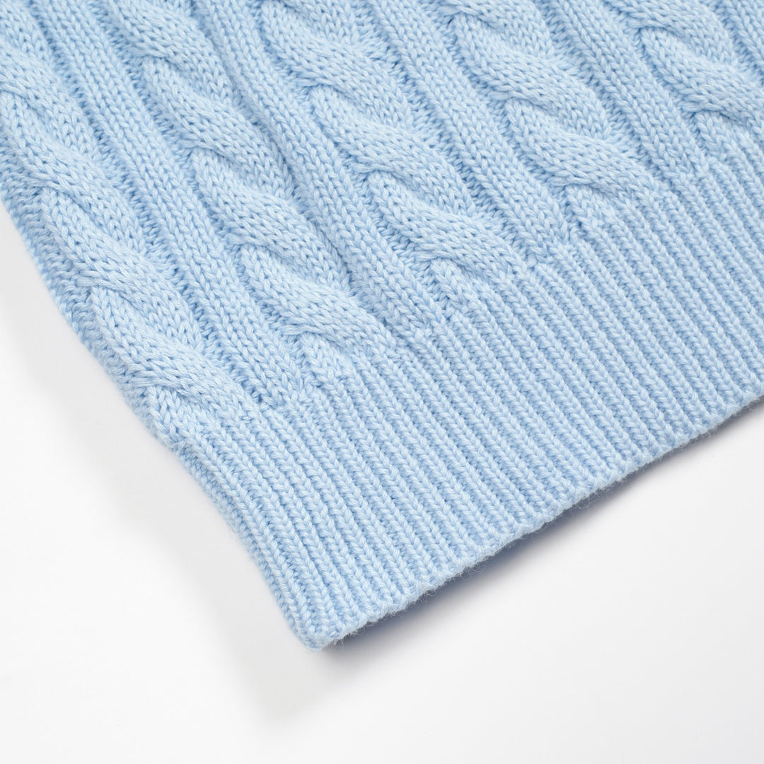 Modisches blaues Strick-Poloshirt für Herren mit Struktur