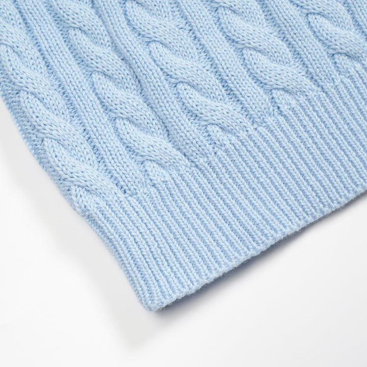 Modisches blaues Strick-Poloshirt für Herren mit Struktur