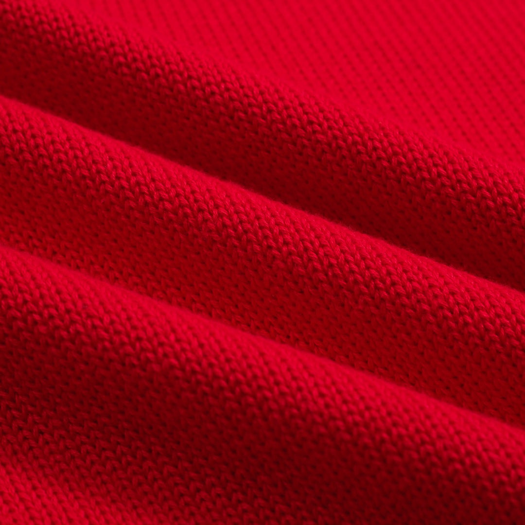 Men's red vintage knitted polo shirt