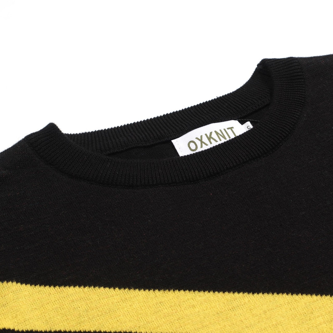 Women's black vintage diagonal stripe knitwear