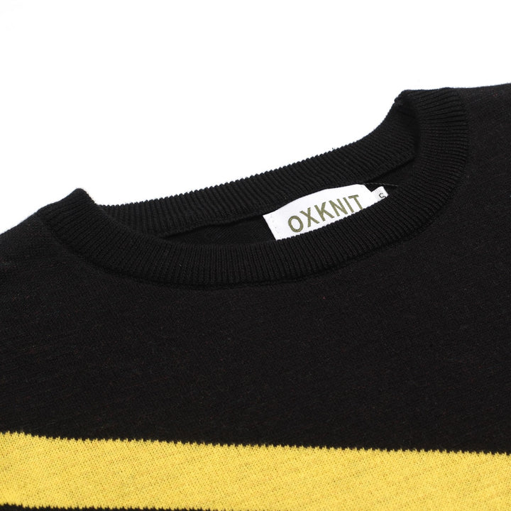 Women's black vintage diagonal stripe knitwear