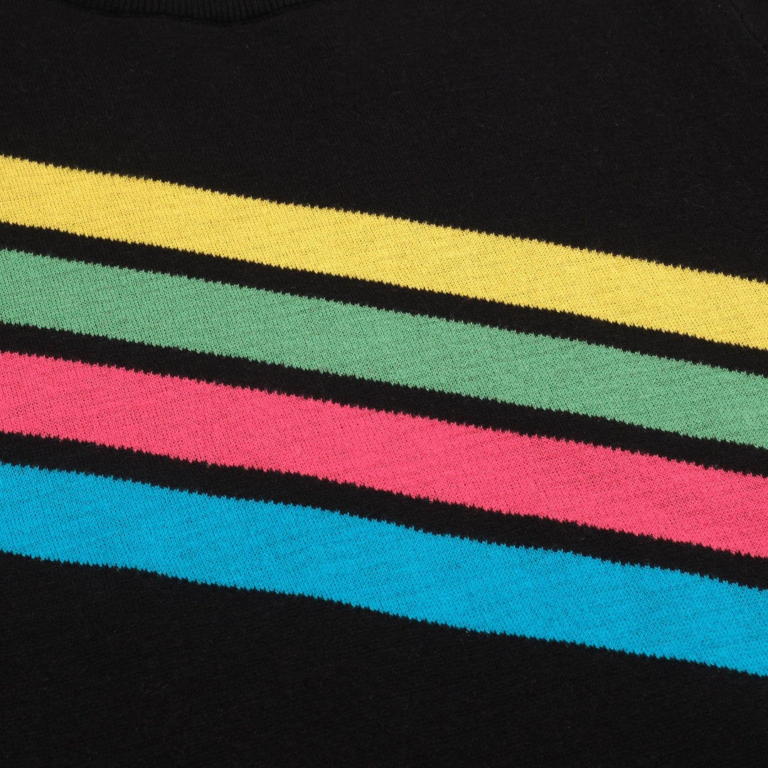 Women's black vintage diagonal stripe knitwear