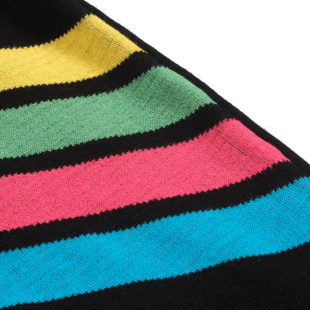 Women's black vintage diagonal stripe knitwear