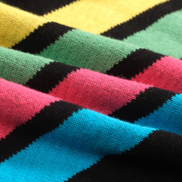 Women's black vintage diagonal stripe knitwear