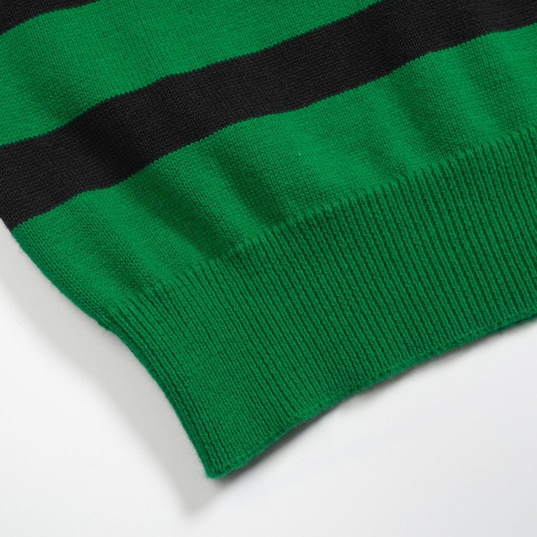 Women's vintage green jacquard collage knitwear