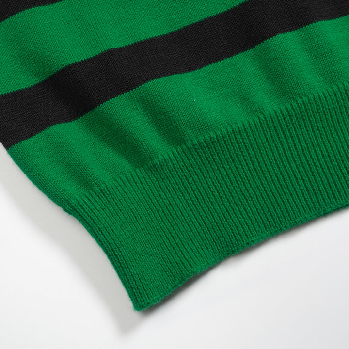 Women's vintage green jacquard collage knitwear