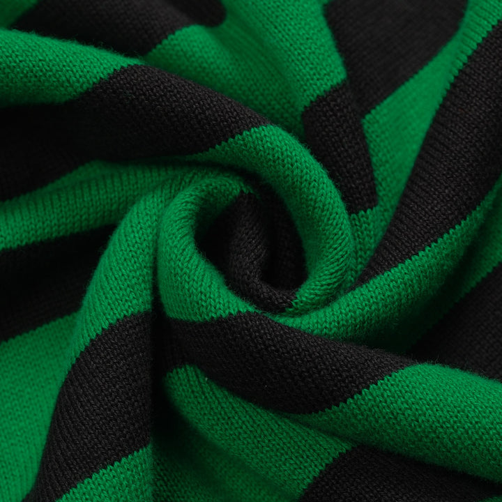 Women's vintage green jacquard collage knitwear