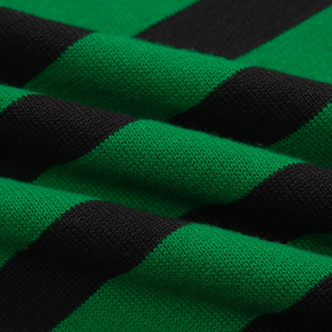 Women's vintage green jacquard collage knitwear