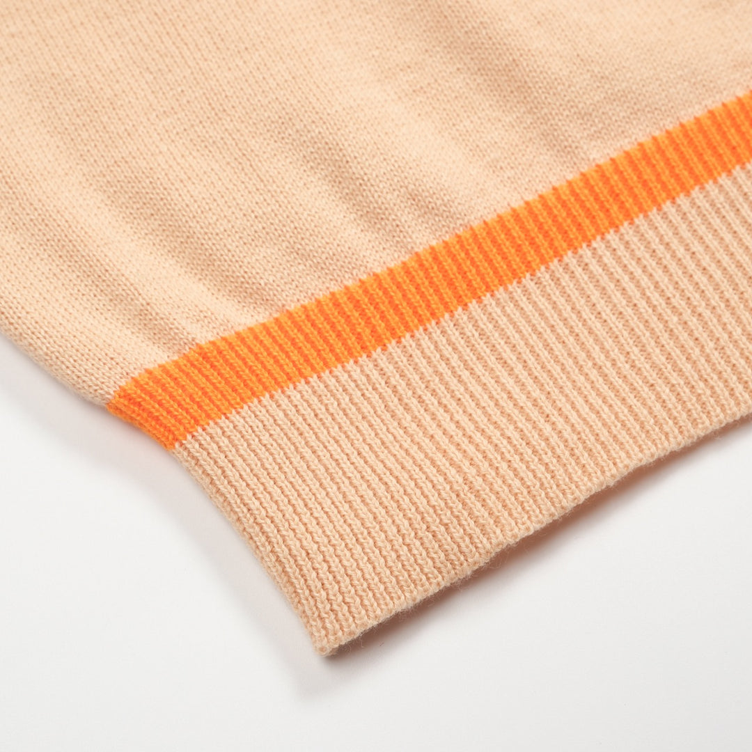 Braun gestreiftes Herren-Poloshirt aus den 1960er Jahren