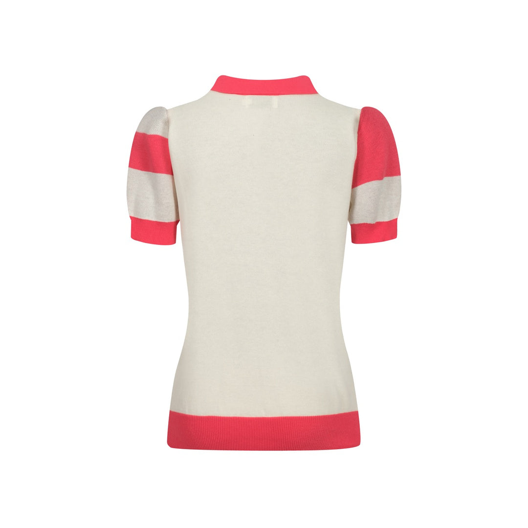 Pikétax i jacquardstickad V-ringad dam dam