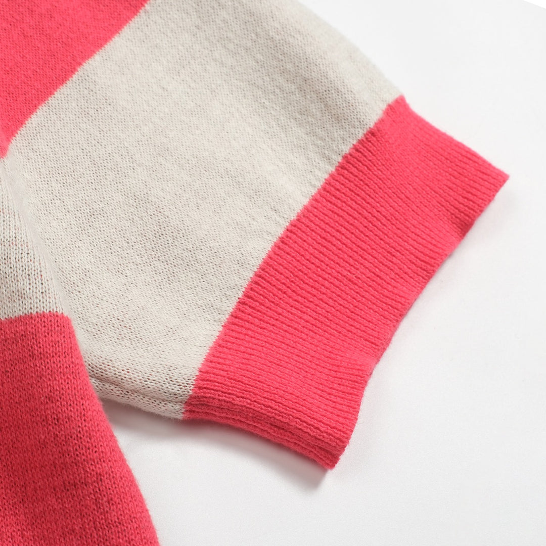 Pikétax i jacquardstickad V-ringad dam dam