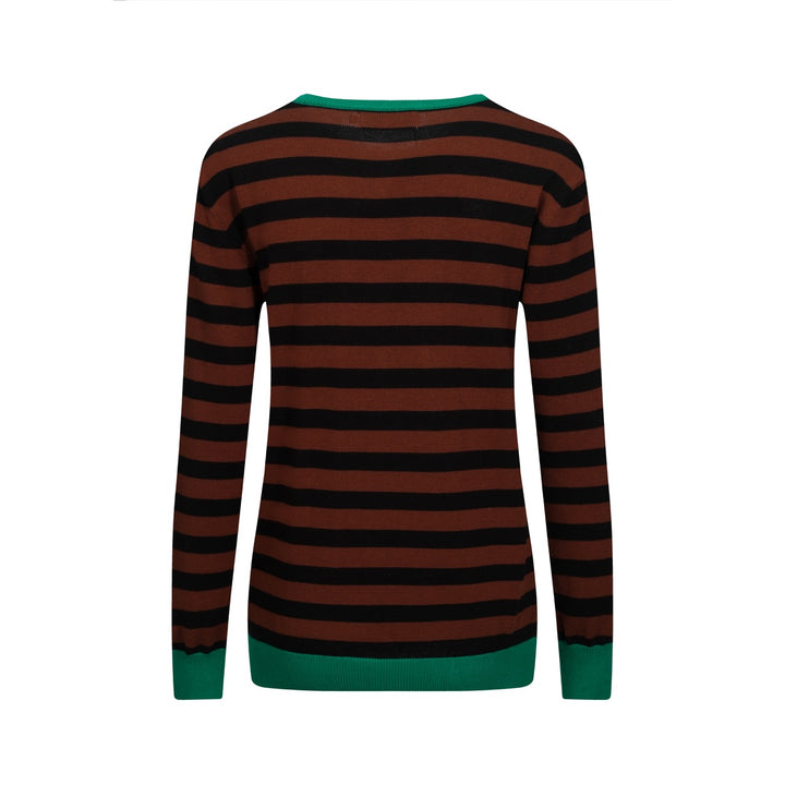 Γυναικείο πλεκτό μανιτάρι ριγέ καφέ ριγέ