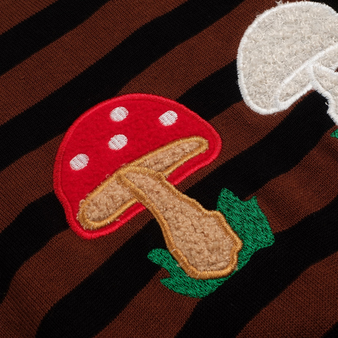 Γυναικείο πλεκτό μανιτάρι ριγέ καφέ ριγέ