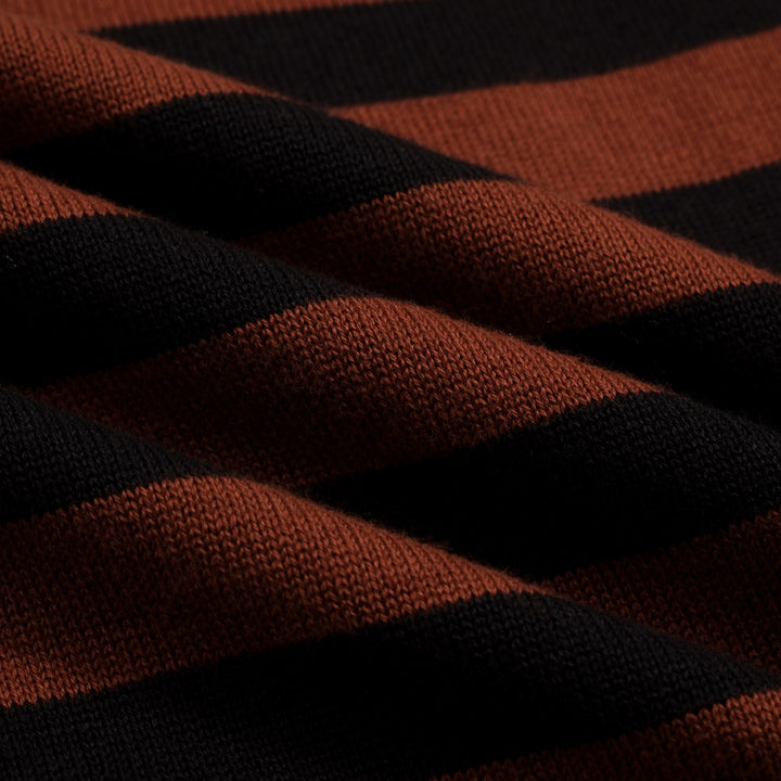 Γυναικείο πλεκτό μανιτάρι ριγέ καφέ ριγέ