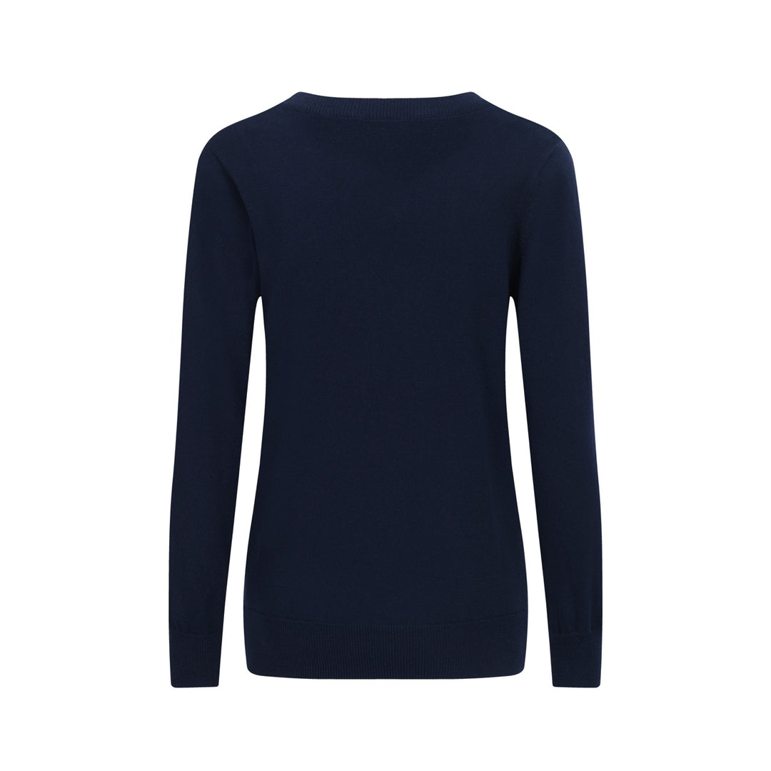 Mörkblå vågrandig stickad dam