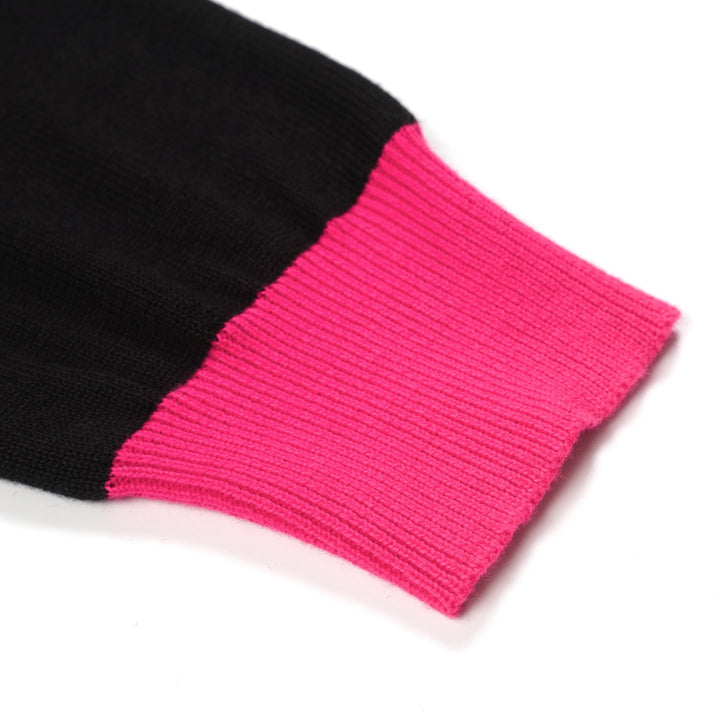 Women's black leopard jacquard vintage knitwear