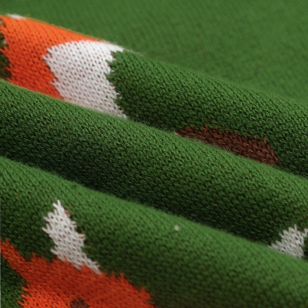 Women's green vintage fox jacquard knitwear