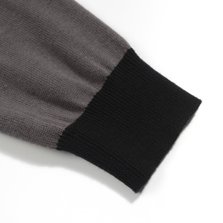 Γυναικείο πλεκτό ζακάρ σε γκρι ντάξχουντ με λαιμόκοψη V