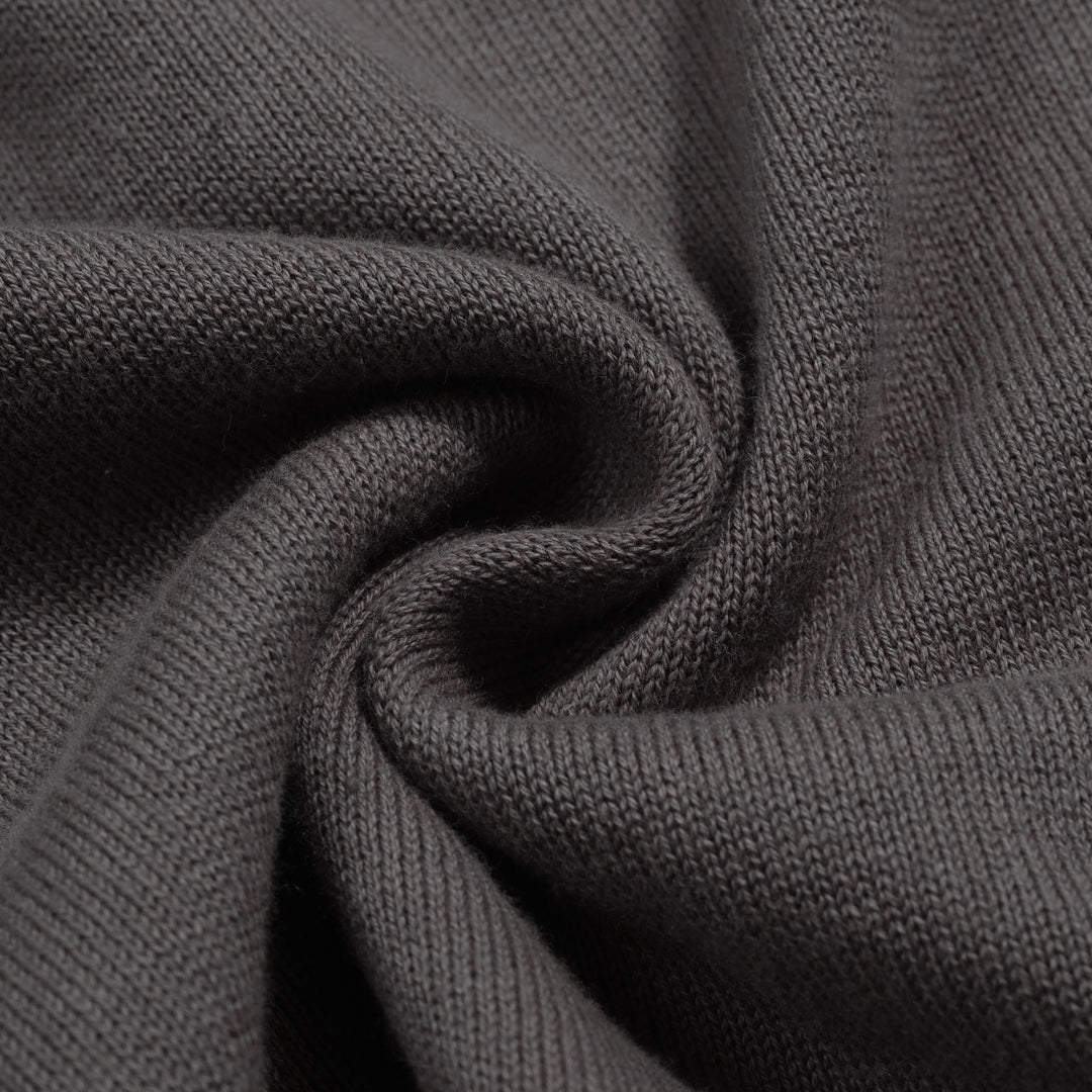 Γυναικείο πλεκτό ζακάρ σε γκρι ντάξχουντ με λαιμόκοψη V