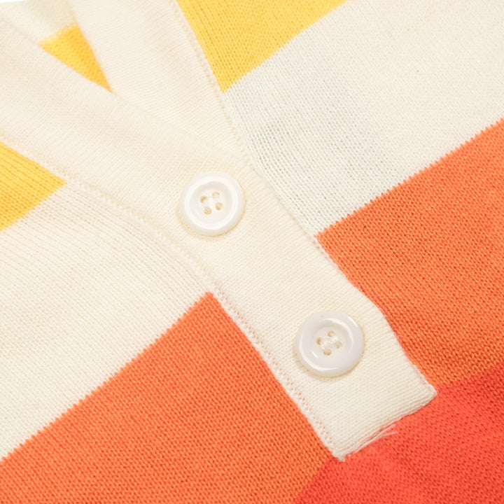 Flerfärgad randig V-ringad stickad dam