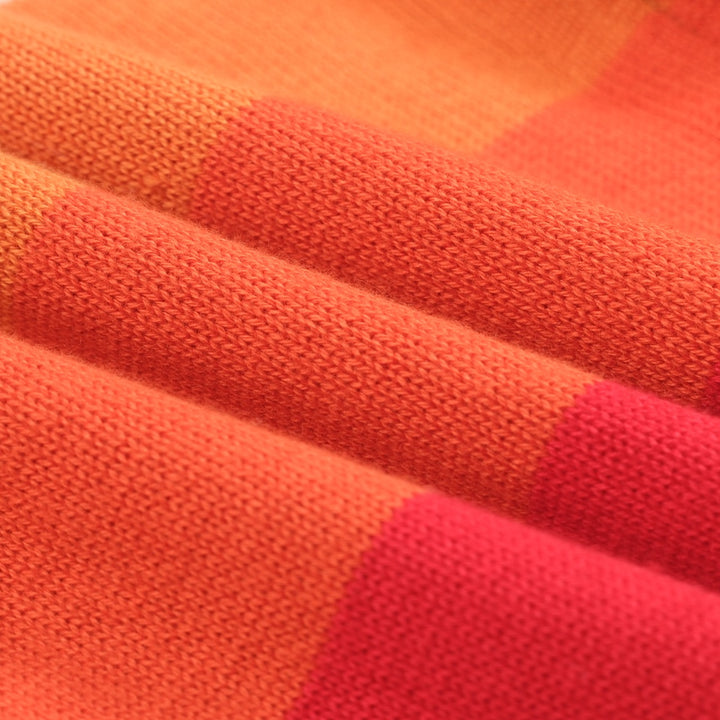 Flerfärgad randig V-ringad stickad dam