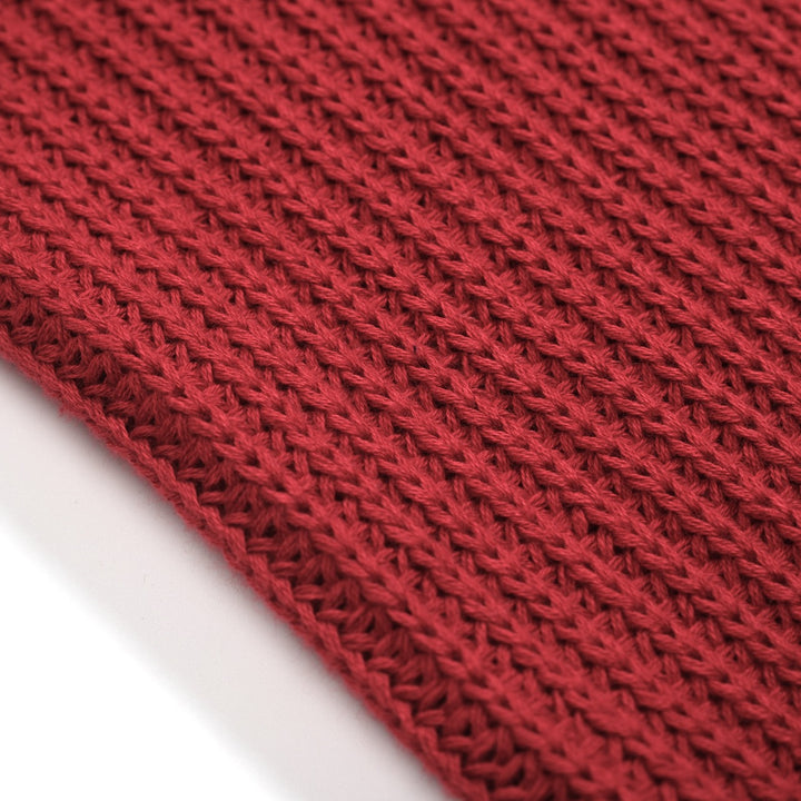 Men's retro red casual V-neck vintage knitwear