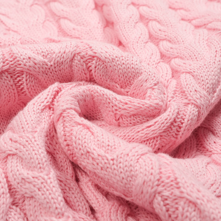 Rosafarbener Retro-Strickpullover für Herren