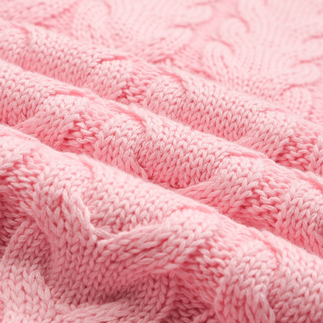 Rosafarbener Retro-Strickpullover für Herren