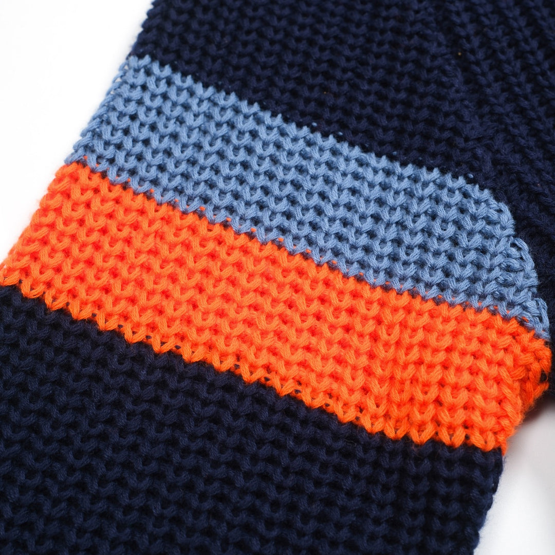 Dunkelblaue, lässige Retro-Strickware mit V-Ausschnitt für Herren