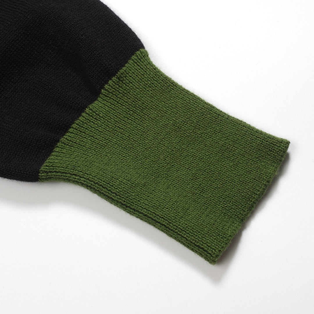 Men's black rose jacquard vintage polo knitwear