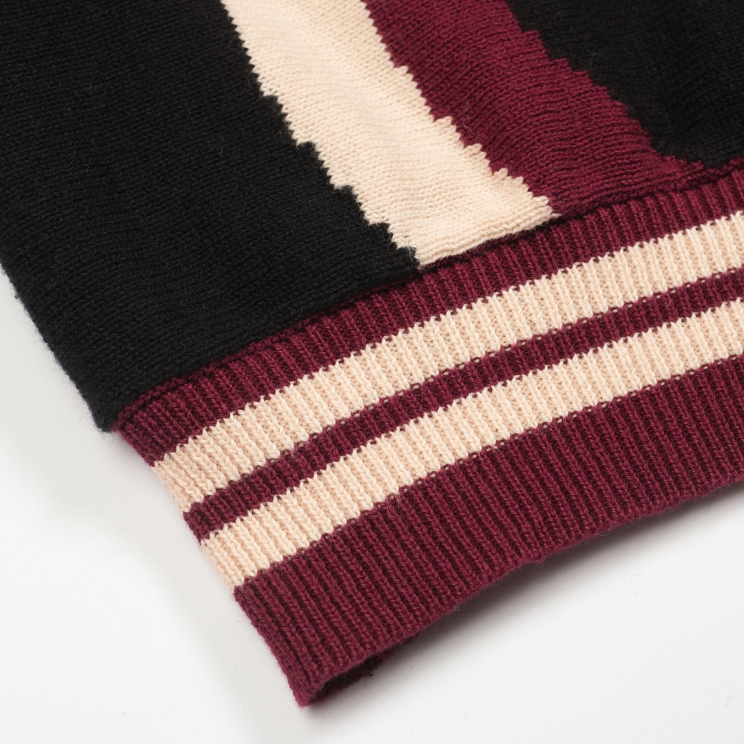 Schwarzer Retro-Strickcardigan für Herren im Stil der 1960er Jahre