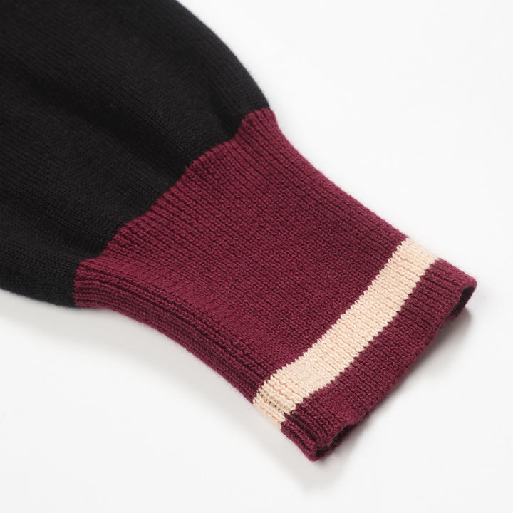 Schwarzer Retro-Strickcardigan für Herren im Stil der 1960er Jahre