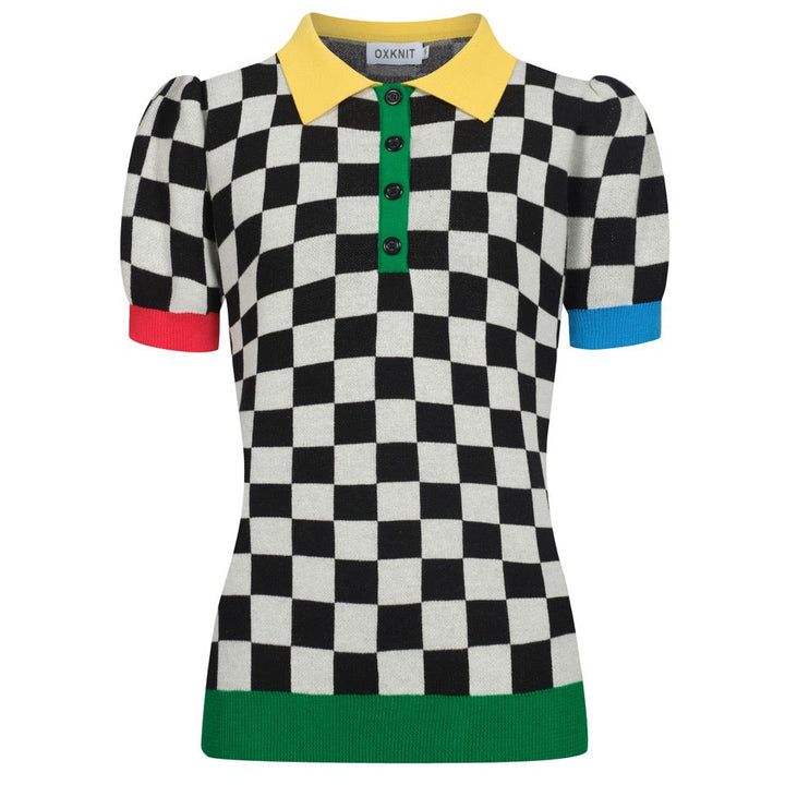 Dampikétröja i rutig retro bubbelärm