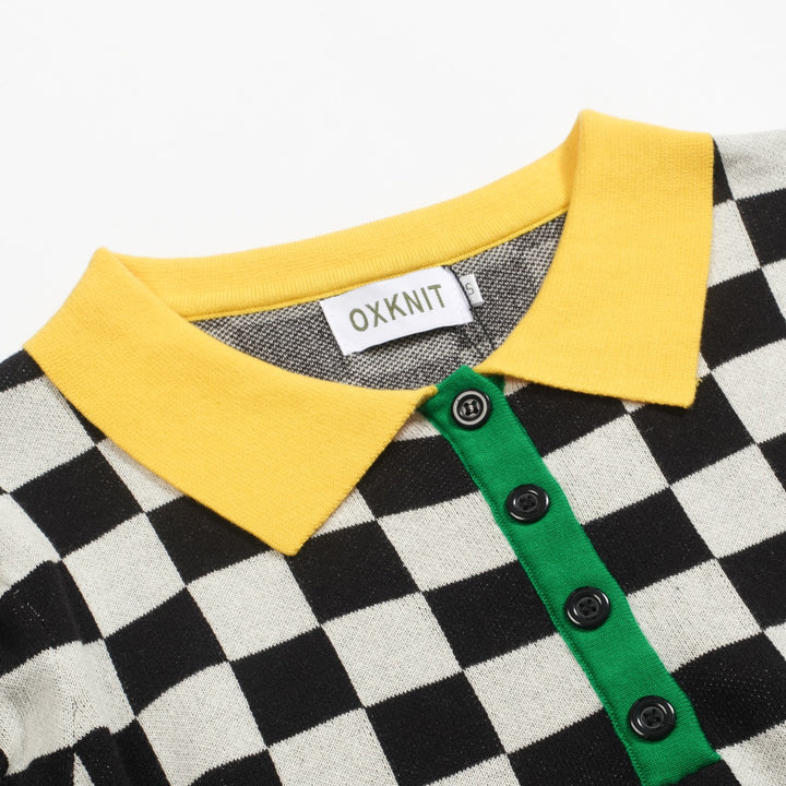 Dampikétröja i rutig retro bubbelärm