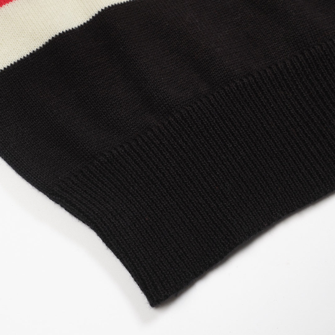 Women's black vintage striped love jacquard knitwear