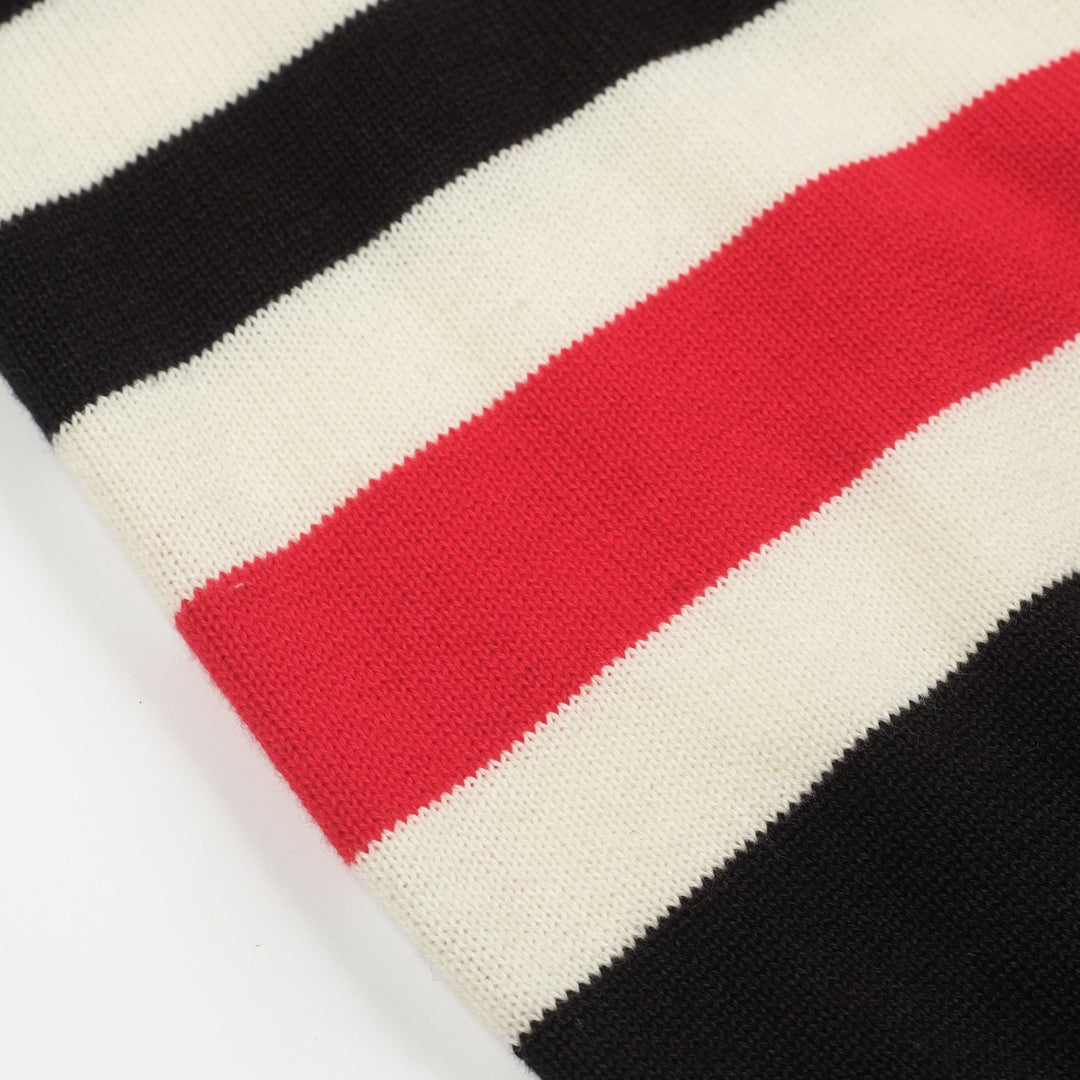 Women's black vintage striped love jacquard knitwear