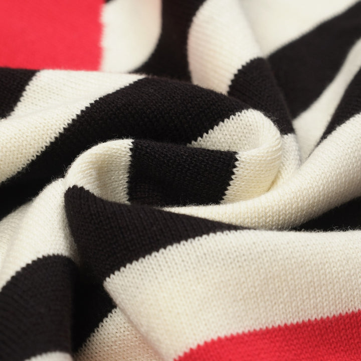 Women's black vintage striped love jacquard knitwear