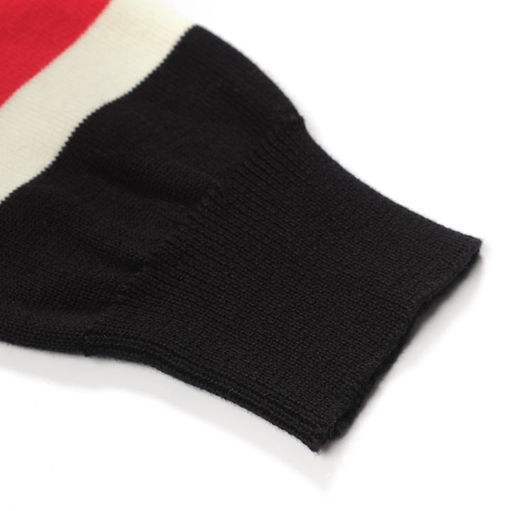 Women's black vintage striped love jacquard knitwear