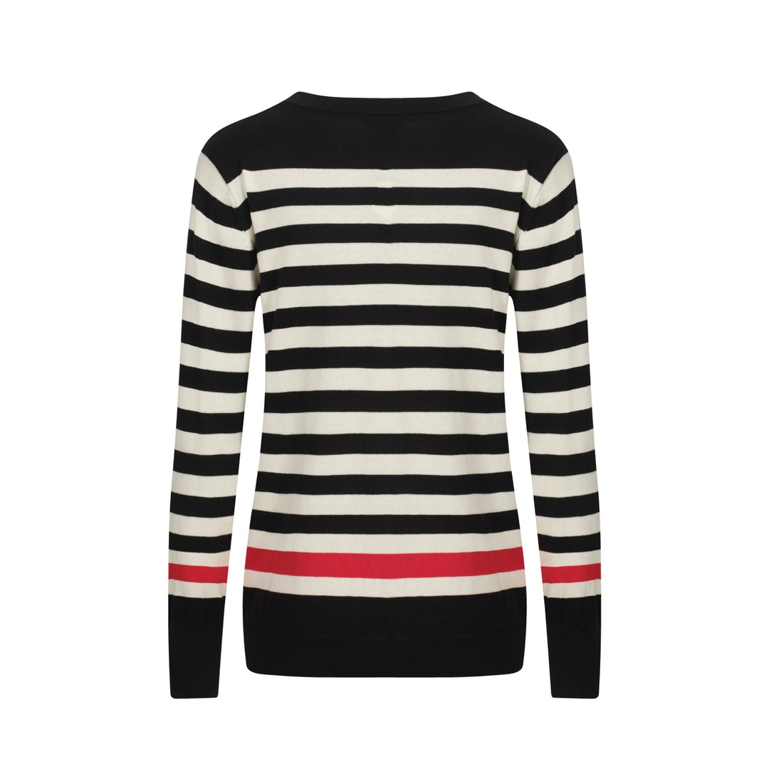 Women's black vintage striped love jacquard knitwear